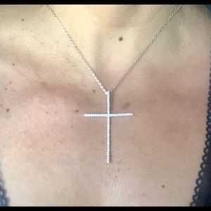 Diamond cross Sterling Silver necklace